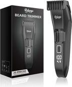 Beard Trimmer for Men Adjustable: Professional Cordless Trimmer with 20-Length Dial – Waterproof Hair Clippers w/Stainless Steel Blades for Beard, Mustache & Face Grooming, Black