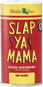 Slap Ya Mama Cajun Seasoning from Louisiana, Hot Blend, No MSG and Kosher, 8 Ounce Can, Pack of 3