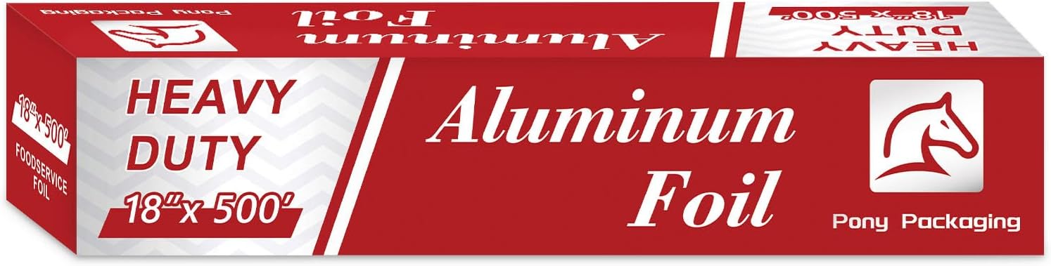 Heavy Duty Aluminum Foil Roll for Food 18 Inches 500 FT Heavy Duty Food Safe Foil Wrap