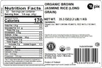 Yupik Organic Brown Jasmine Rice, Long Grains, 2.2 lb (35.2 oz), Gluten-Free, Non-GMO, Vegan, Kosher, Whole Grains, Wheat-Free, Salt-Free, Source of Fiber, Ideal for Recipes, Side Dishes & More