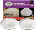 MOKI Shirataki Konjac Noodles & Rice Variety Pack - Authentic Thailand Origin-Zero Sugar, Gluten Free, Keto & Vegan Low Carb Pasta Alternative -0 Fat, Zero Sugar,12 Packs (Drained weight 3.53 oz Each)