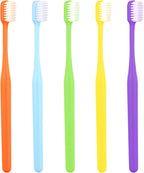 COMNICO 5 Pack Classic Manual Toothbrush Soft Bristles Clean Tooth Brush with Ergonomic Plastic Handle for Adults and Kids, Colorful