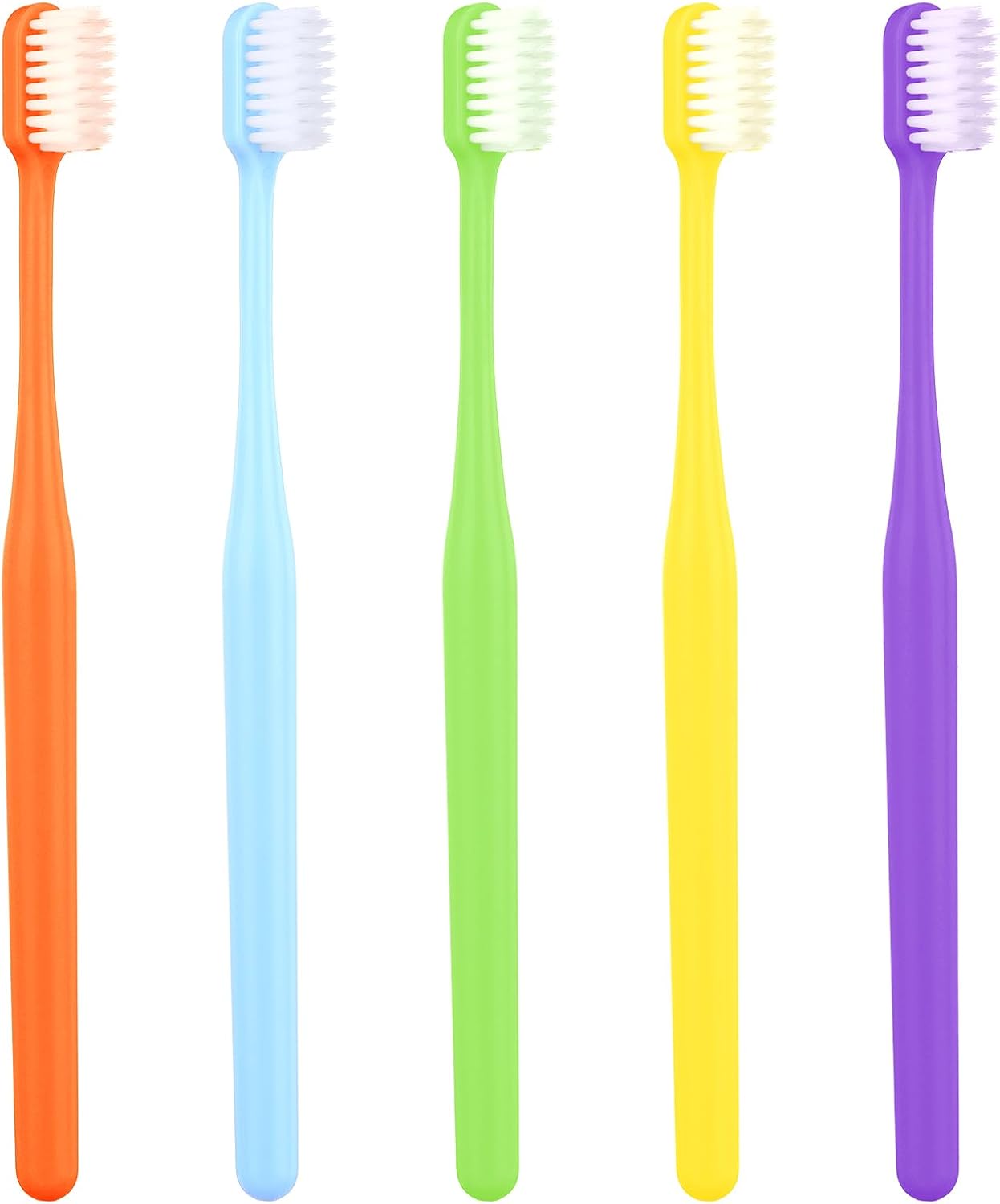 COMNICO 5 Pack Classic Manual Toothbrush Soft Bristles Clean Tooth Brush with Ergonomic Plastic Handle for Adults and Kids, Colorful