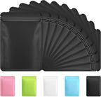 Funfery 100 Pack Black Mylar Packaging Bags Resealable Bags Double Sided Color Odor Proof Pouch Baggies Smell Proof Foil Bag for Food Storage,Small Business(Black,3x4.7inch)