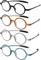 DOOViC Round Reading Glasses Blue Light Blocking Readers Flexible Lightweight Fashion Design Round Readers for Women Men +2.75 Strength