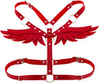 Punk Body Harness with Angel Wing Sexy O Ring Waist Belt Caged Harness Women Leather Body Chest Harness Gothic