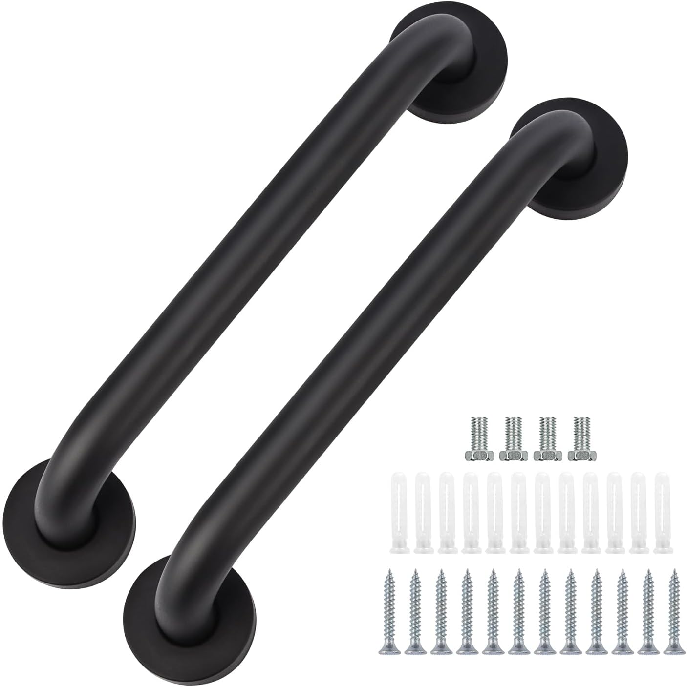 supregear Grab Bars for Bathtubs and Showers 2 Pack, 32 Inch Shower Grab Handrail for Seniors, Black Stainless Steel Safety Wall Handle for Elderly and Handicap