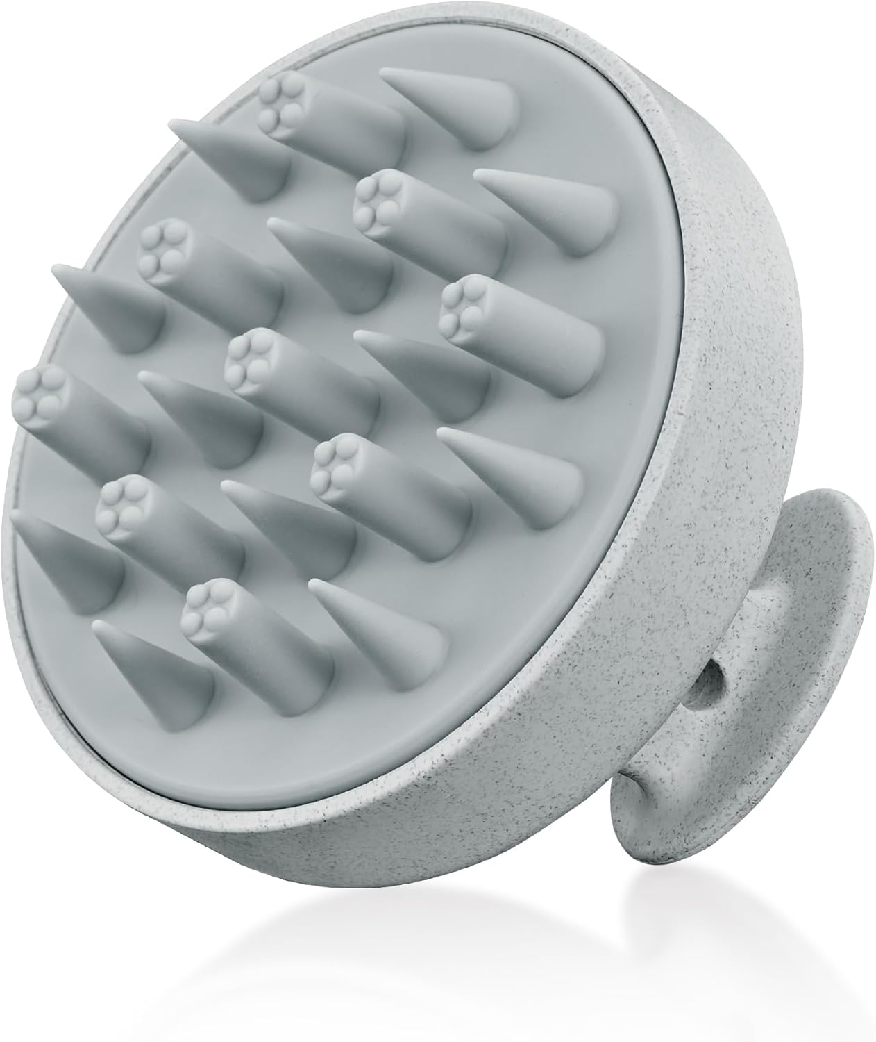 HEETA Hair Scalp Massager for Hair Growth, Shampoo Brush, Scalp Scrubber Exfoliator with Soft Silicone Bristles for Dandruff Removal to Relieve Stress, Wet Dry Use Updated Material, Grey
