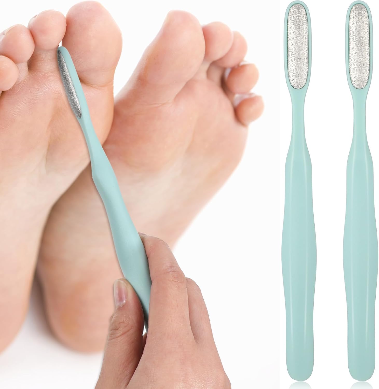 2Pcs Mini Foot File Precision Callus Remover Foot Files Callus Remover Bunion Scrubber Smooth Feet Heel Scraper for Toe Gaps Hard Skin Pedicures Hands in Shower Cracked Feet