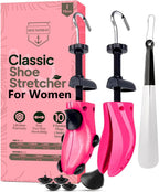HOUNDSBAY Plastic & Wooden Shoe Stretchers - Adjustable Shoe Widener Expander for Men and Women