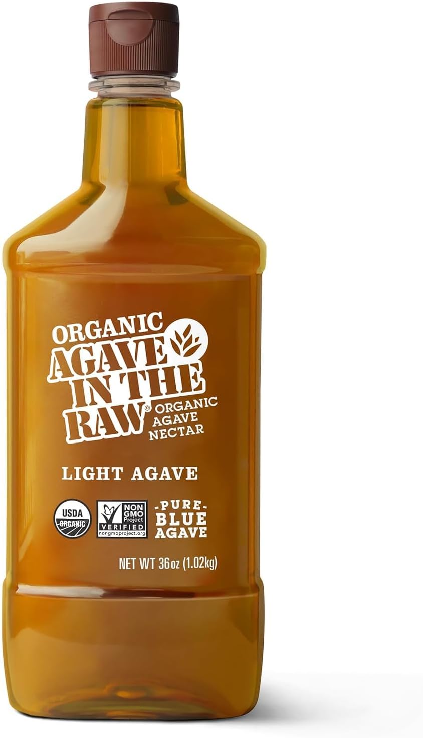Organic Agave In The Raw Light Agave Nectar, 36 oz., Made With Blue Agave From Mexico, USDA Organic, Non-GMO Project Verified, Kosher Vegan and Low Glycemic Index