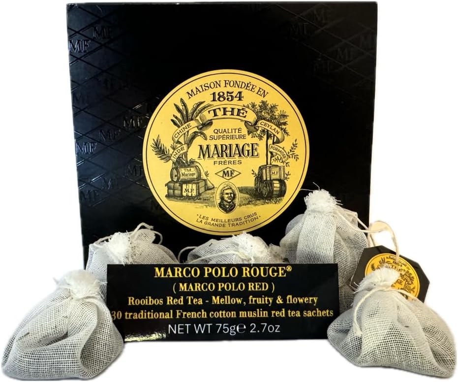 Mariage Freres Marco Polo Rouge, 30 cotton muslim tea bag sachets (1 Pack)