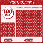 Honoson Cocktail Guest Napkins Paper Disposable Beverage Dinner Napkins Hand Towel for Holiday Birthday Party Supplies Favors Table Decoration(100 Pcs,Christmas Candy Cane)