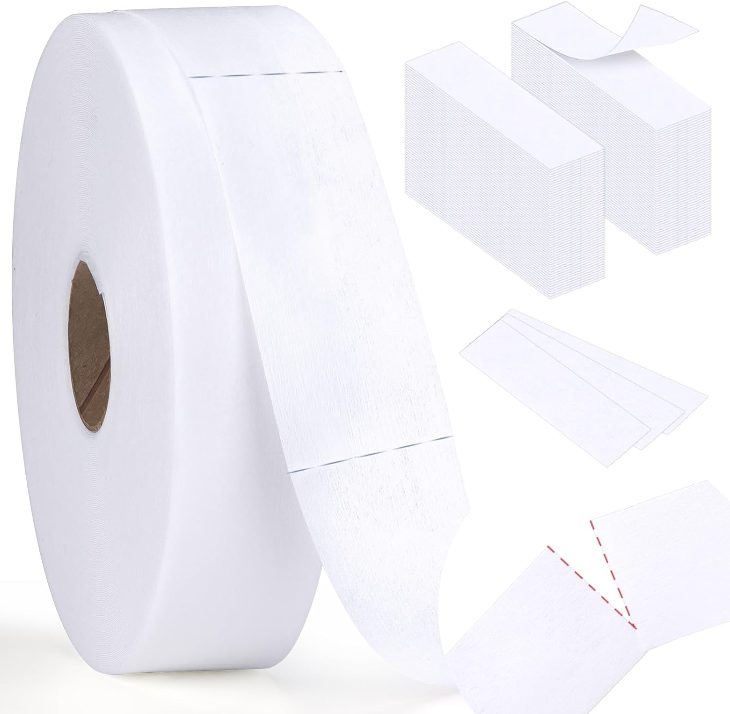 400 Pcs Non-Woven Wax Strip 1.5''x44 Yards Pre-cut Wax Strips Epilating Strips 1.5 X 4 Inch For Body Facial Tear-Resistant & Lint-Free Air 1 Roll Removal Paper Women Arms Legs Hair Cleaning Remove