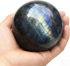AierCrystal Natural Stone Crystal Sphere Feng Shui Home Decoration Ball Positive Energy Scrying Orb for Meditation Tool for Spiritual Space Purification Globe Diameter 6-7cm Labradorite Sphere