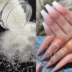 Pixie Crystals for Nails - 6 Bottles Micro Caviar Beads 0.6-2mm Holographic Glass Balls Gems Stones Tiny Rhinestones for Acrylic Manicure Decoration Supplies