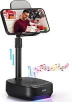 OLES Gifts for Men Women, Adjustable Cell Phone Stand with Wireless Bluetooth Speaker(7-11''Height), Unique Birthday Gifts for Dad Mom Him, Phone Holder Led Color Light for iPhone/Android/Tablets