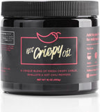 The "Hot Tub" from Hot Crispy Oil, Unique Blend of Fresh Crispy Garlic, Shallots, Hot Chili Peppers and Olive Oil, 16 oz Chili Crisp Oil