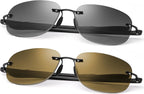 2 Pairs Rimless Bifocal Reading Glasses UV Protection Sunglasses Anti Blue Light Blocking Sun Readers for Men Women