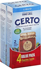 Certo Premium Liquid Fruit Pectin, set of 2 boxes (4 packets total), 6 fl oz each