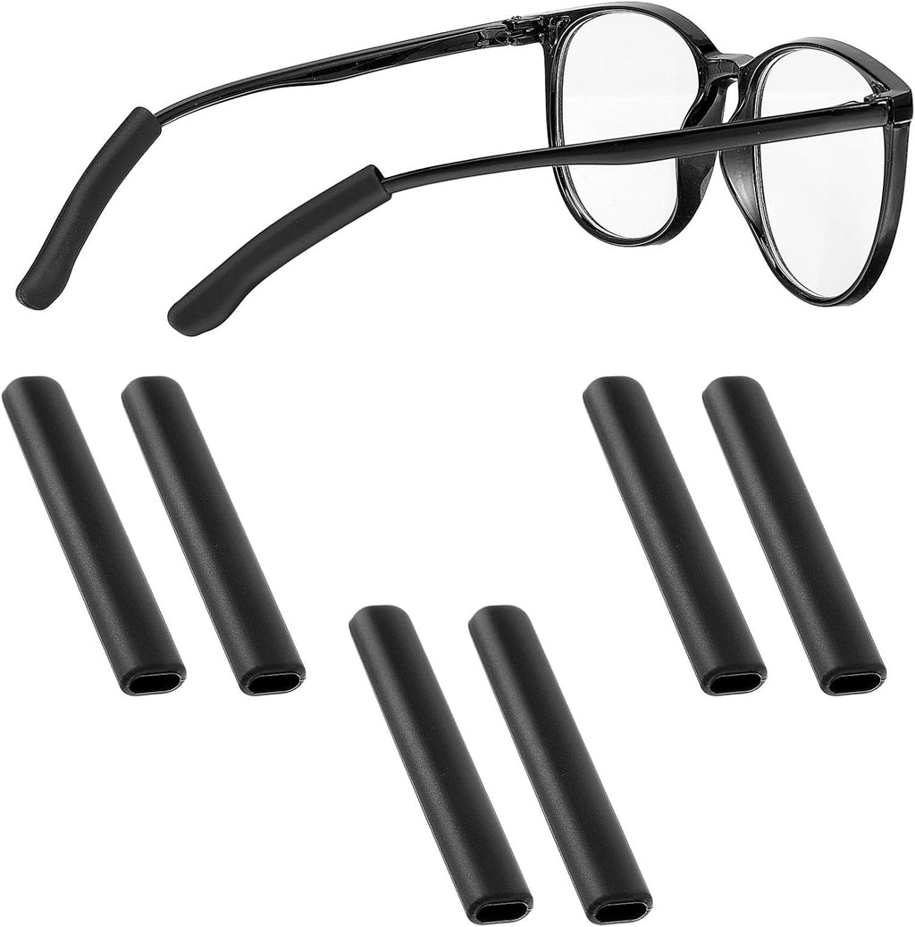 3 Pairs Silicone Glasses Ear Cushion, Lightweight Ear Cushions for Glasses, Non-Slip Eyeglass Temple Sleeves for Women and Men, Sunglasses Accessories(Black)