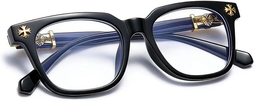 Retro Square Frame Blue Light Blocking Glasses for Men Women Clear Lens Fashion Glasses Non Prescription Eyeglasses