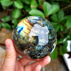 40/50/60mm Natural Rainbow Labradorite Quartz Sphere Reiki Crystal Ball Moonstone Crystal Stone (Size : 40mm)