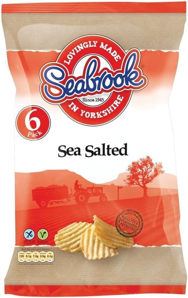 Seabrook Crinkle Cut Sea Salt Crisps 25g x 6 per pack - Pack of 2