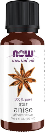 NOW Essential Oils, Anise Oil, Balancing Aromatherapy Scent, Steam Distilled, 100% Pure, Vegan, Child Resistant Cap, 1-Ounce