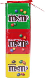 M&M'S Milk Chocolate & Peanut Candies Christmas Gift Tin Set of 3, Candy Stocking Stuffers & Holiday Present for Kids, Women, Men