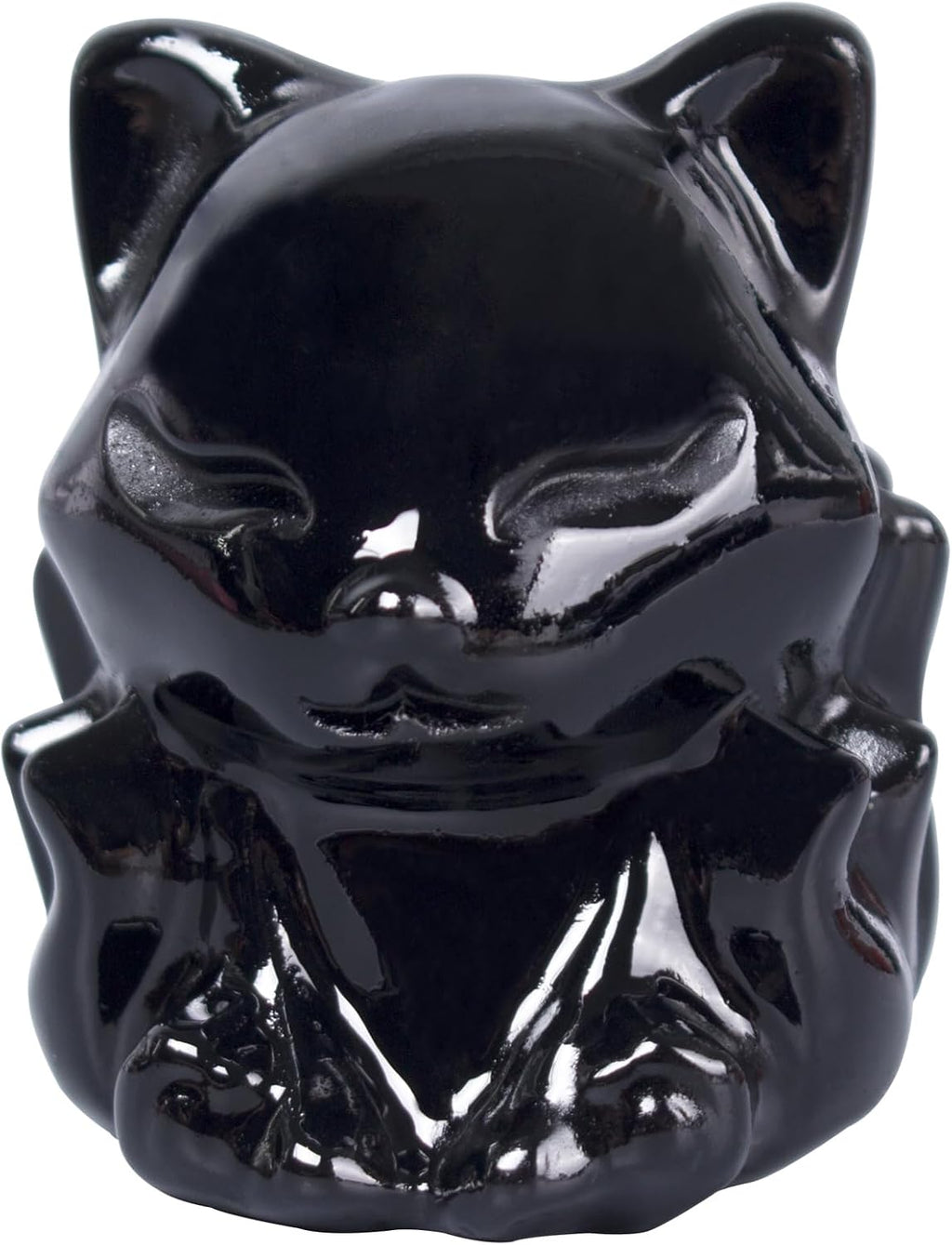 Black Obsidian Nine Tailed Fox Decor,2 Inch Healing Crystals Fox Statue,Lucky Guardian Pocket Fox Figurines as Women’s Gifts,Fox Figurine for Office Home Decor and Ornament.