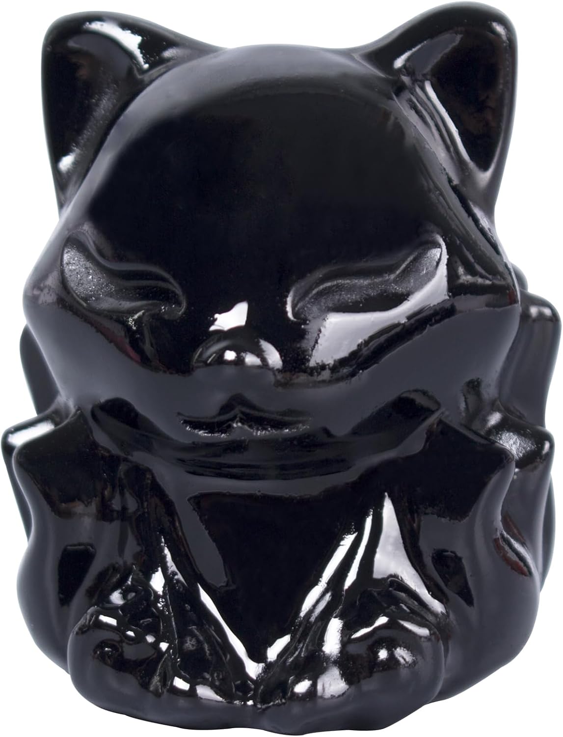 Black Obsidian Nine Tailed Fox Decor,2 Inch Healing Crystals Fox Statue,Lucky Guardian Pocket Fox Figurines as Women’s Gifts,Fox Figurine for Office Home Decor and Ornament.