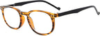 Eyekepper Retro Reading Glasses for Women Reading +2.75 Amber Striped Frame Black Arms Mens Readers Eyeglasses