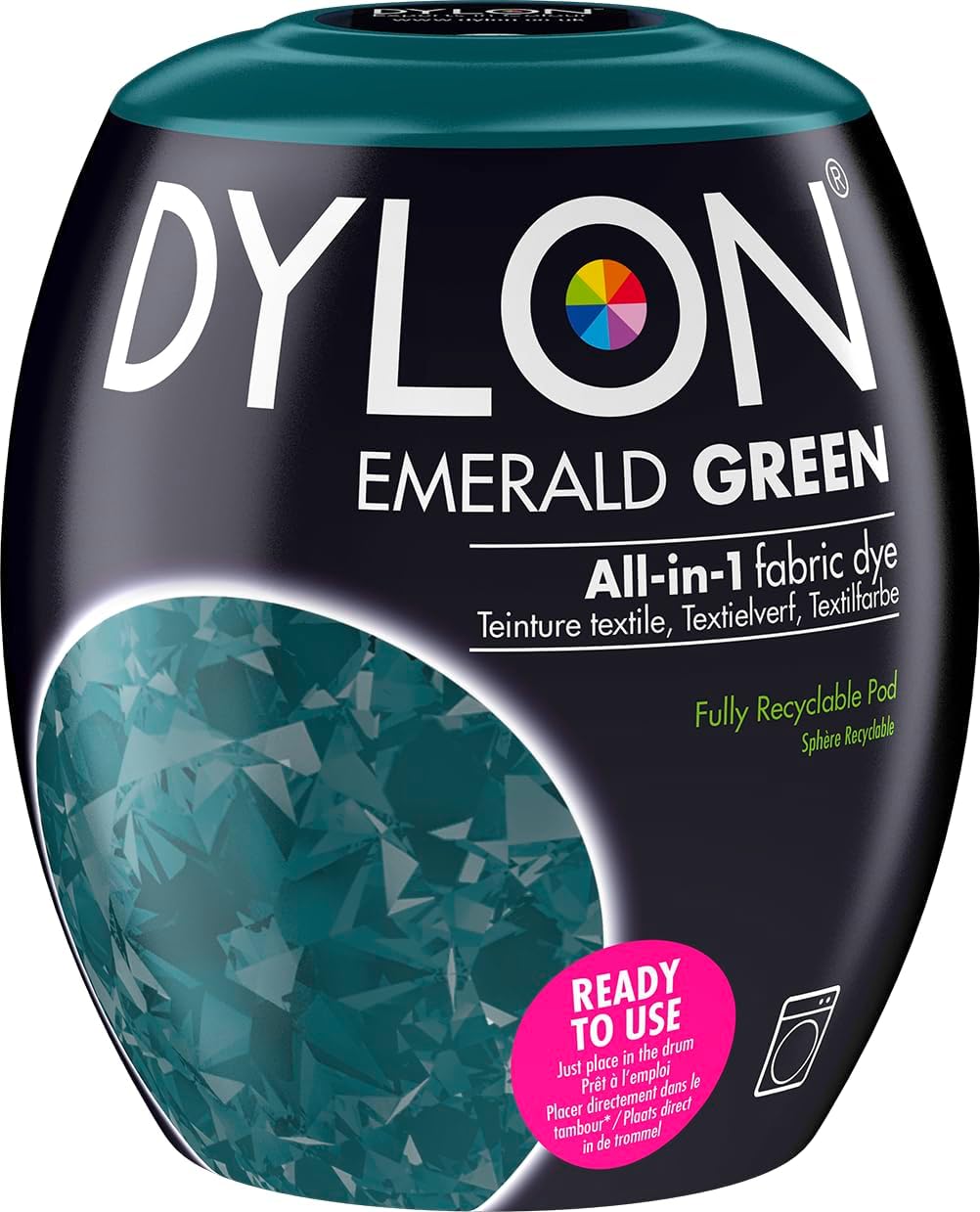 Dylon Washing Machine Fabric Dye Pod for Clothes & Soft Furnishings, 350g – Emerald Green