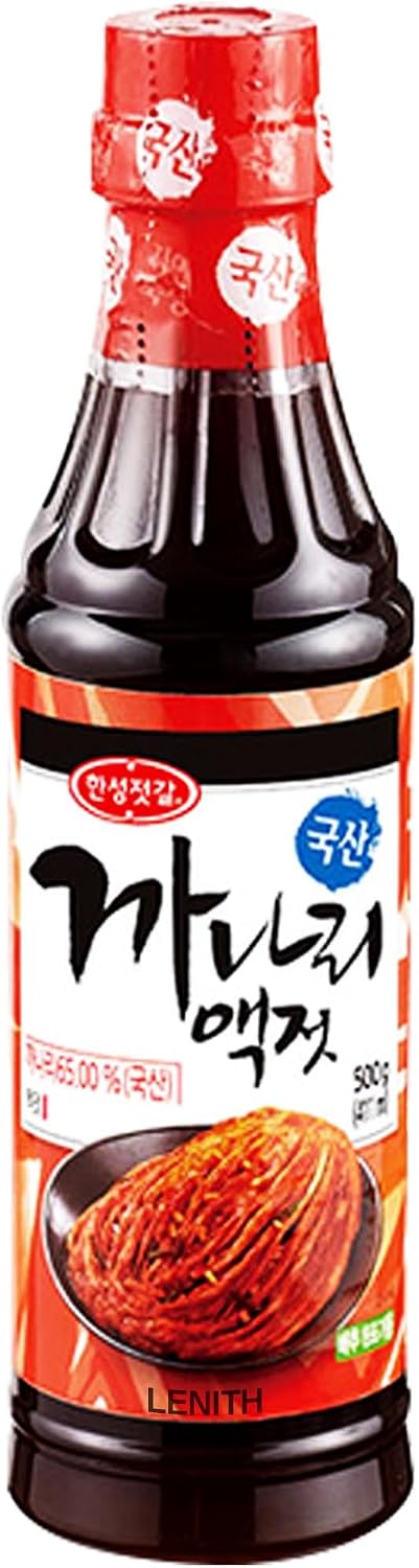 LENITH Korean Sand Lance Fish Sauce – Naturally Fermented Umami Sauce for Kimchi & Korean Cooking – 17.6oz (500g)