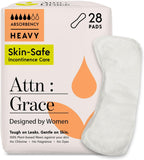 Attn: Grace Heavy Incontinence Pads for Women, 28-Pack - Plant-Based, High Absorbency, Breathable - Incontinence Pads for Heavy Bladder Leaks & Sensitive Skin