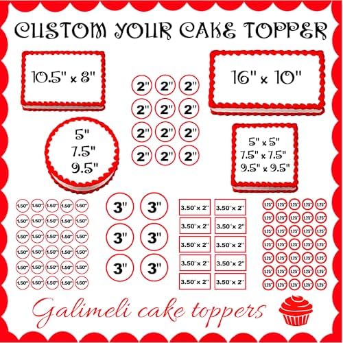 Custom Edible Cake topper image Create and personalize your own Logo or photo 16" x 10" (1/2 sheet)