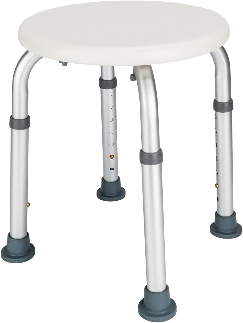 Shower Chair Bath Seat, 330lbs Adjustable Bath Chair, Shower Stools for Seniors, Handicap Bathroom Stool, Round Bathtud Seat, White