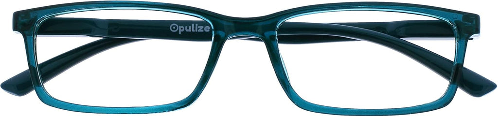 OPULIZE SEE Blue Light Blocking Glasses for Women and Men, Narrow Frame, Spring Hinges, Anti-Reflective Computer Glasses, Turquoise (Pack of 1)