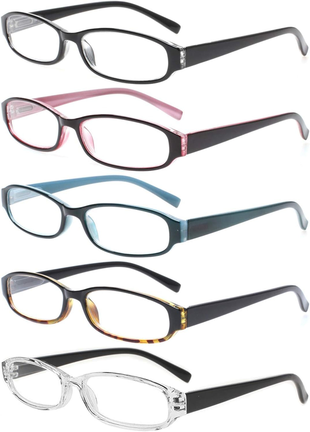 NORPERWIS Reading Glasses 5 Pairs Spring Hinge Comfort Fashion Quality Readers for Men and Women