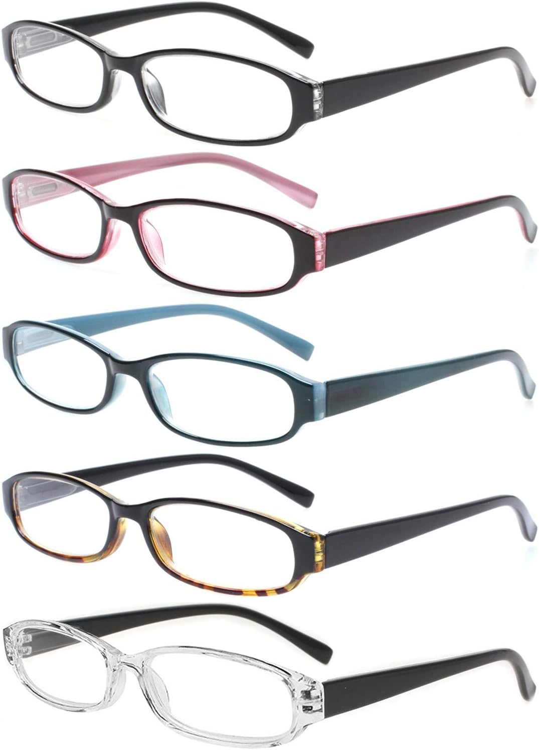 NORPERWIS Reading Glasses 5 Pairs Spring Hinge Comfort Fashion Quality Readers for Men and Women