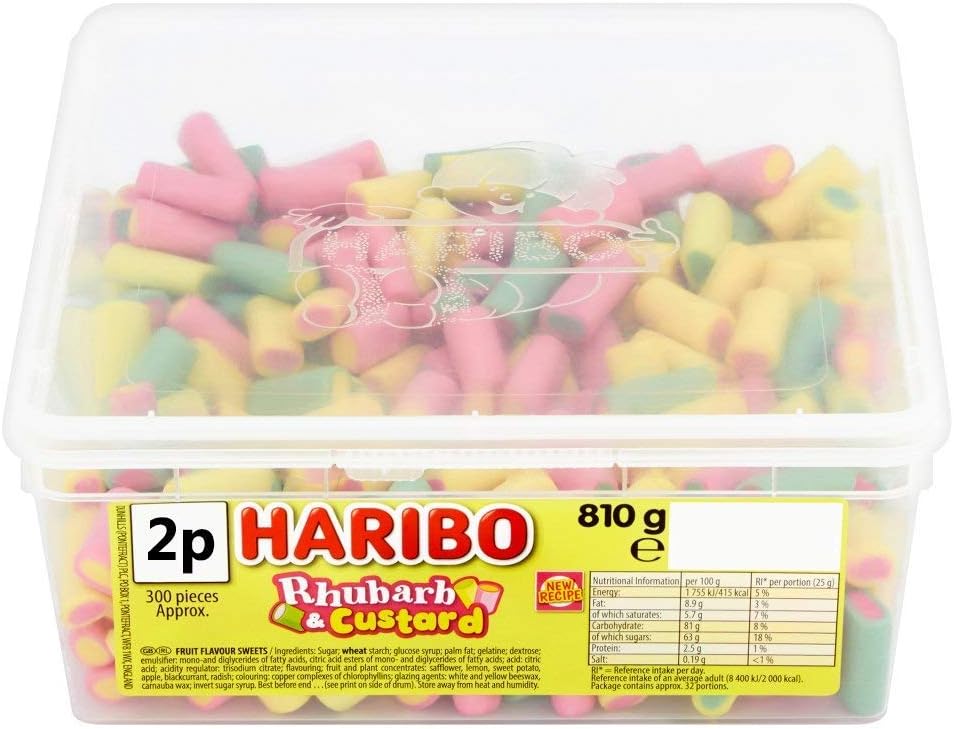 Haribo Tub Rhubarb & Custard (Pack of 2)