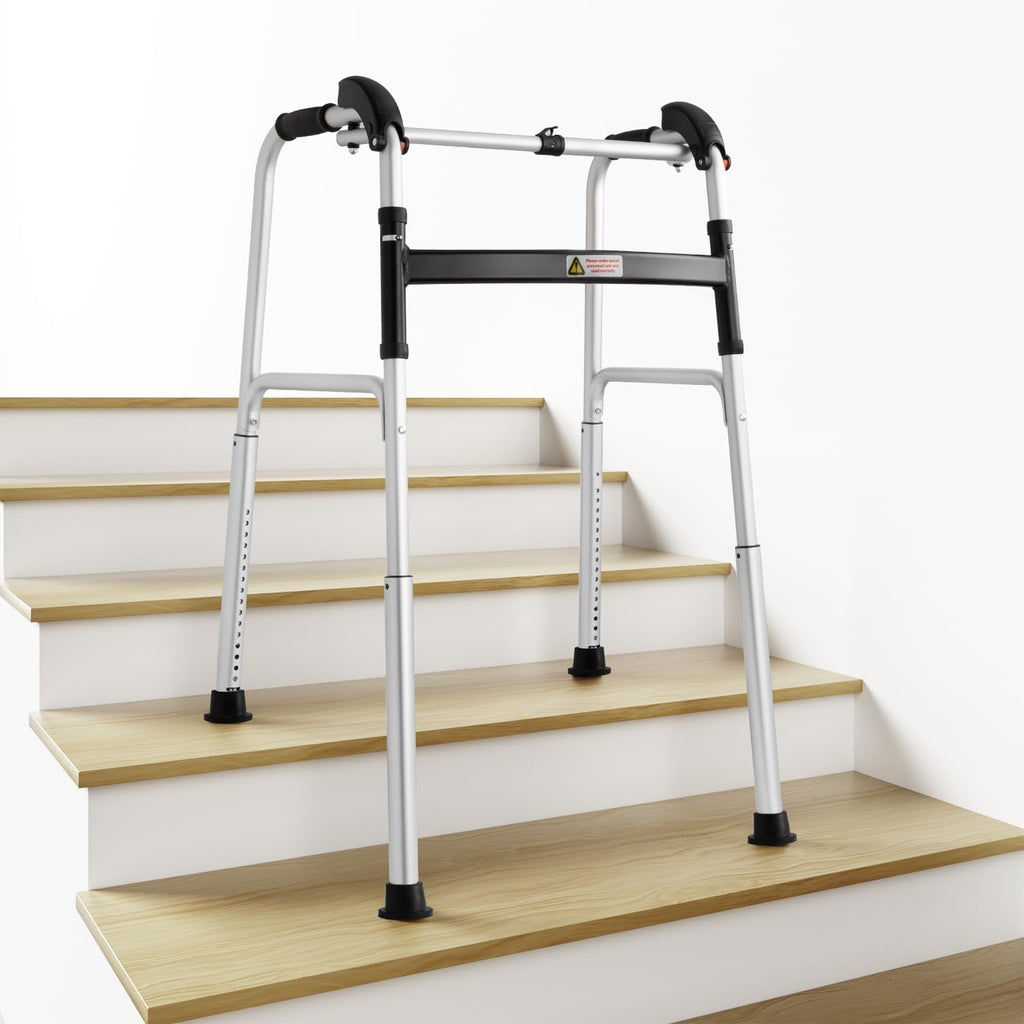 Foldable Stair Climbing Walker for Seniors, Adjustable 4-Leg Height for Safety and Convenience