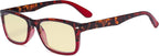 Eyekepper Stylish Blue Light Blocking Glasses with Yellow Filter Lens - Classic Computer Readers Women - Tortoise/Red