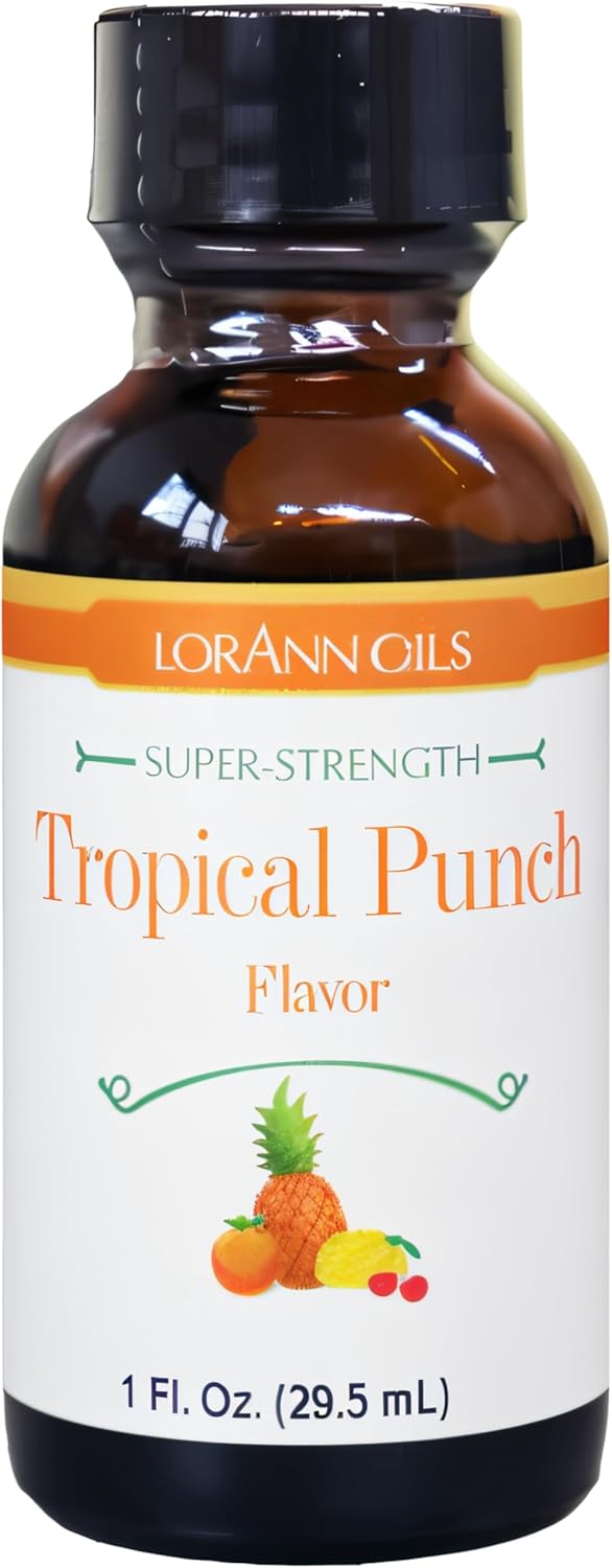 LorAnn Oils Super Strength Flavoring - Used For Candy Making, Flavoring Extracts, Baking, and Hard Candy - Bold, Natural Flavors 4X Stronger Than Extracts, Tropical Punch (Passion Fruit), 1 Fl Oz