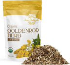 Organic Goldenrod Herb Cut & Sifted, 4 Ounces (Solidago virgaurea) USDA Certified | Resealable Pouch| Packaged in The USA (Pack of 1)