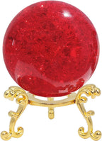 LONGWIN 60mm Ice Cracked Crystal Ball Decorative Glass Ball Home Decor Ornaments (Red)