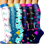 6 Pack Copper Compression Socks for Women and Men Circulation-Best Support for Medical,Running,Nursing,Athletic