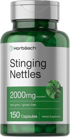 Horbäach Stinging Nettle Capsules | 150 Count | Herbal Leaf Extract Supplement | Non-GMO, Gluten Free