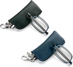 2 Pack Folding Reading Glasses for Men Women with Keychain Compact Bags Blue Light Blocking Portable Pocket Computer Readers,Black and Blue 2.5
